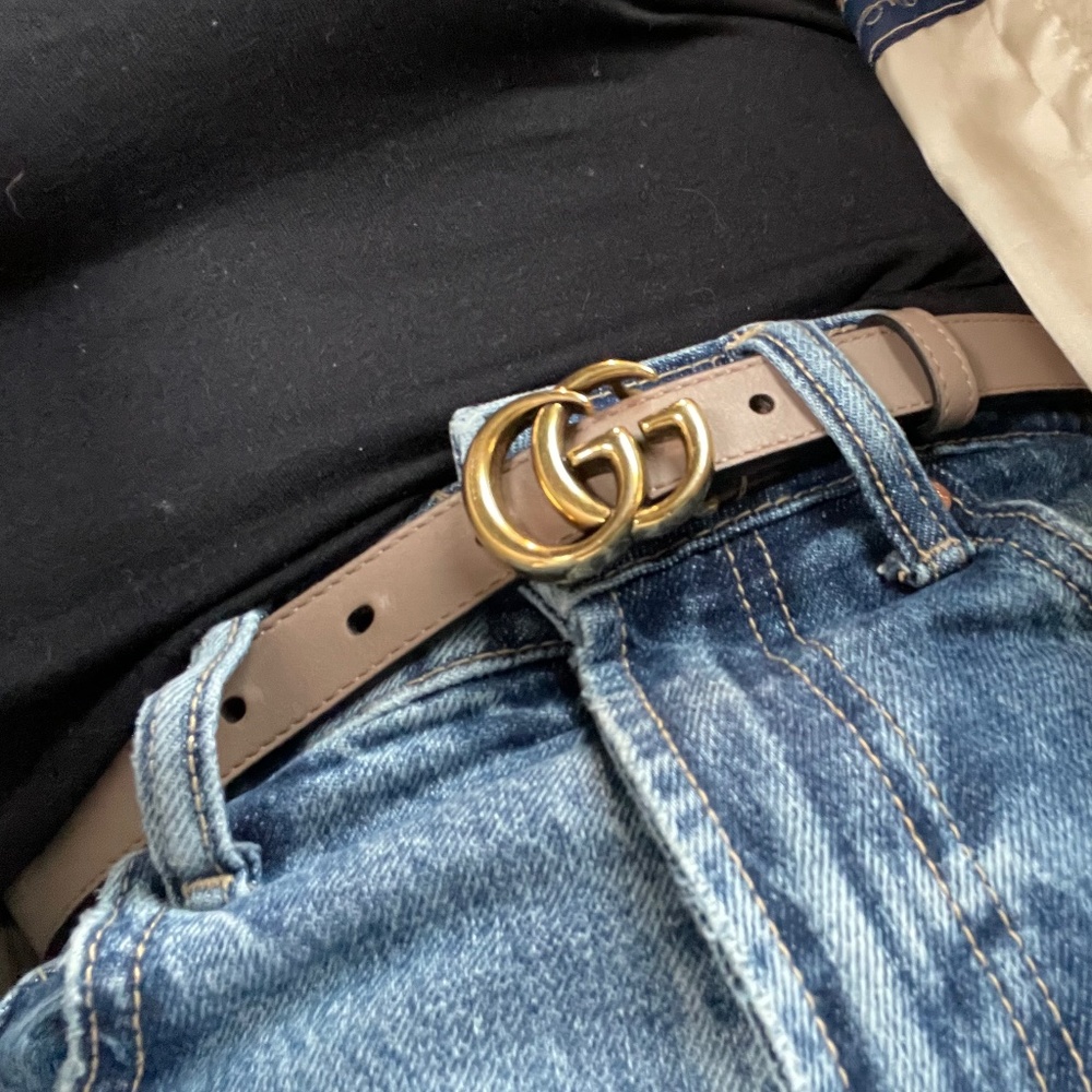 Gucci pink GG belt